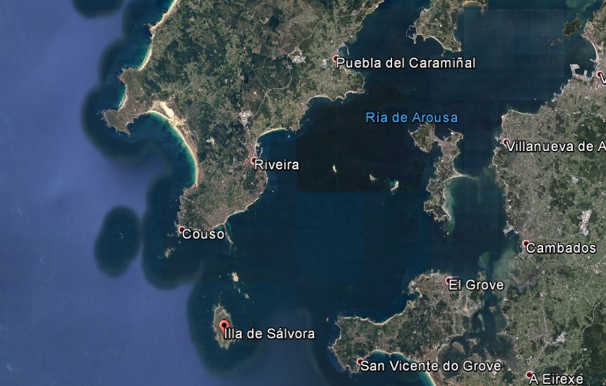 Posición en el mapa de Isla Salvora