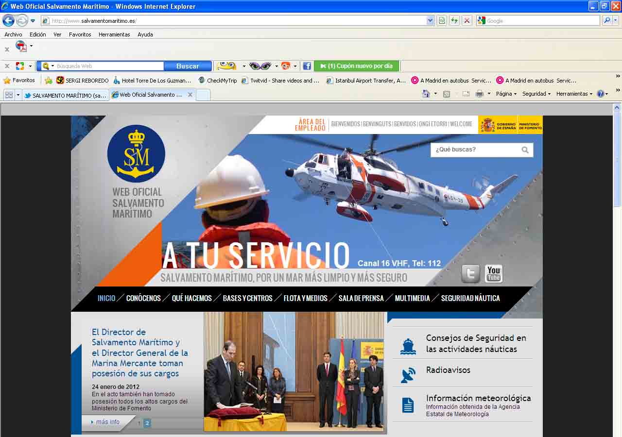 pantallazo de la web apartado "a tu servicio"