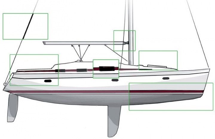 ilustración de perfil de velero