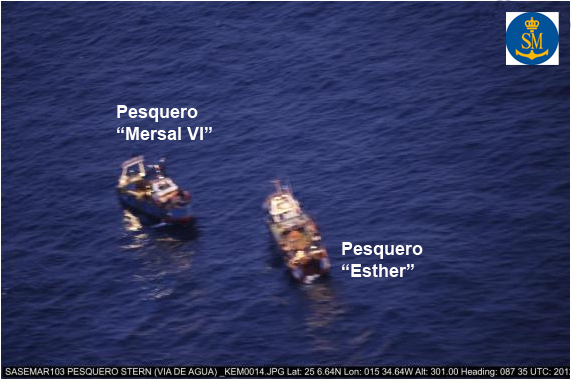 Vista aérea de pesquero